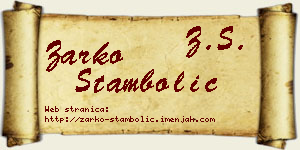 Žarko Stambolić vizit kartica